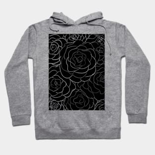 Rose Pattern Black Transparent Hoodie